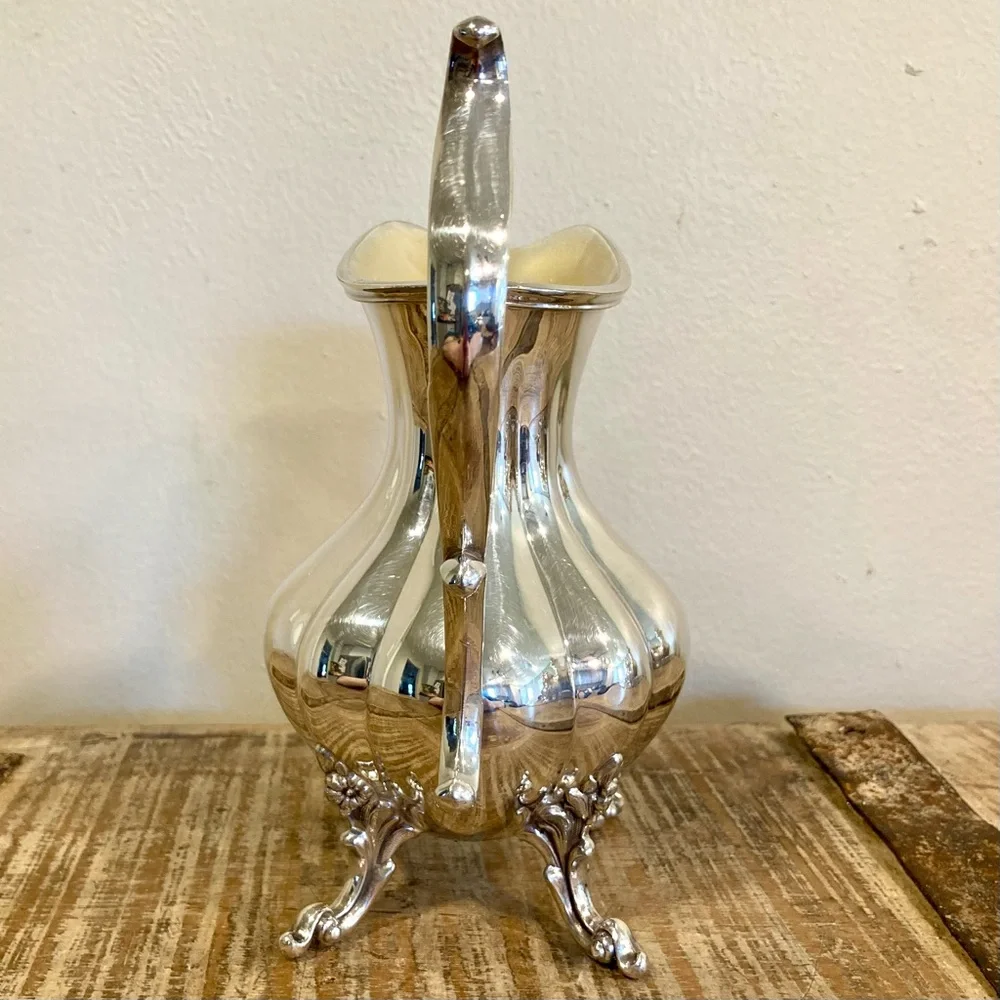 Silver Plated Creamer Reed & Barton Winthrop Pumpkin #1795 Cottagecore Kitchen - Picture 3 of 14